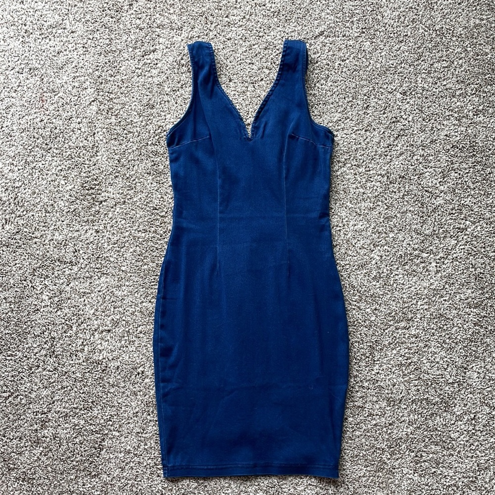 Never worn fashion nova size small tight stretchy denim dress